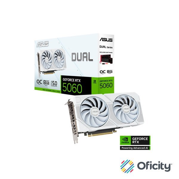 Tarjeta de Video ASUS NVIDIA GeForce RTX 5060 BLANCO 8GB 128-bit GDDR7 PCI Express 5.0