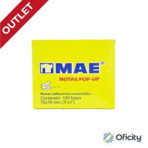 Notas Adhesivas Mae Pop-UP 3x3 Amarillo Neón 100H