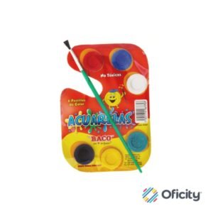 Acuarela Baco Paleta Carton C/6 Colores