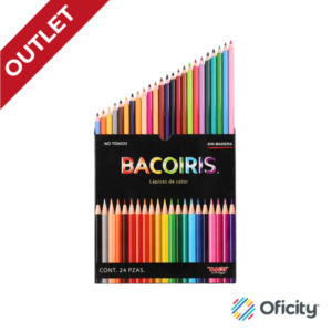 Colores Bacoiris Redondos Largos Colores Surtidos C/24 Pzs.