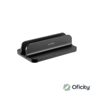 Base Soporte para Laptop Acteck Vault Stow BN430 soporte Vertical de Aluminio Soporta 5 kg y Ajustable 45mm Color Negro