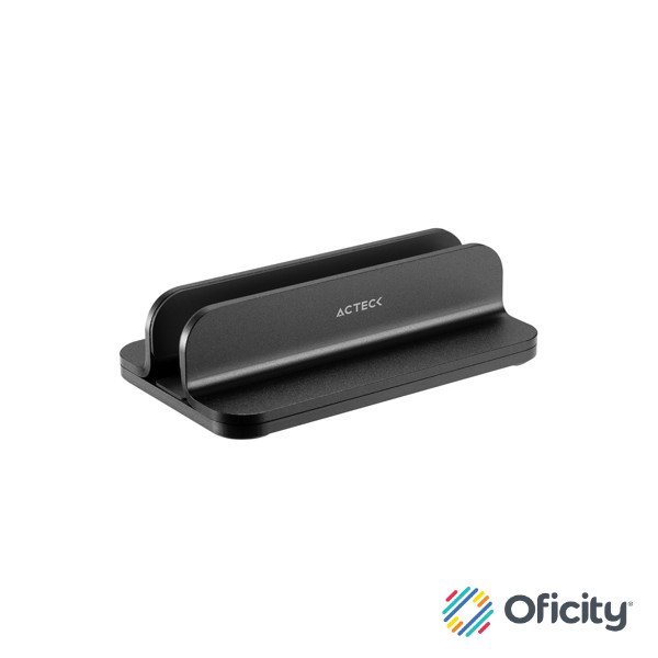 Base Soporte para Laptop Acteck Vault Stow BN430 soporte Vertical de Aluminio Soporta 5 kg y Ajustable 45mm Color Negro