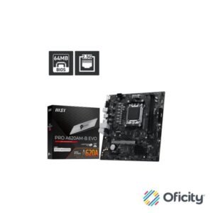 Tarjeta Madre MSI PRO A620AM-B EVO Micro-ATX Socket AM5 AMD A620 128GB DDR5 HDMI para AMD