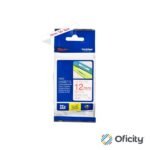Cinta Brother TZE232 Laminada Rojo sobre Blanco 12mmx8m