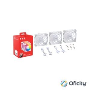 Kit 3 Ventiladores Thermaltake VENTO 120 ARGB PWM 120mm Blanco