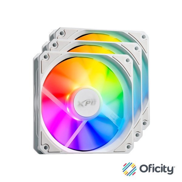 Kit 3 Ventiladores Thermaltake VENTOR 120 ARGB PWM Aspas Invertidas Blanco