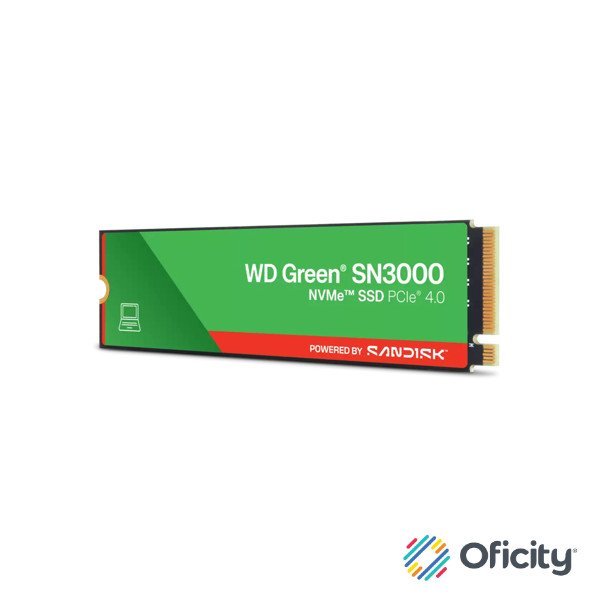SSD interno Western Digital de 500GB Green SN3000 PCIe Gen4x4 NVMe - Lectura y Escritura
