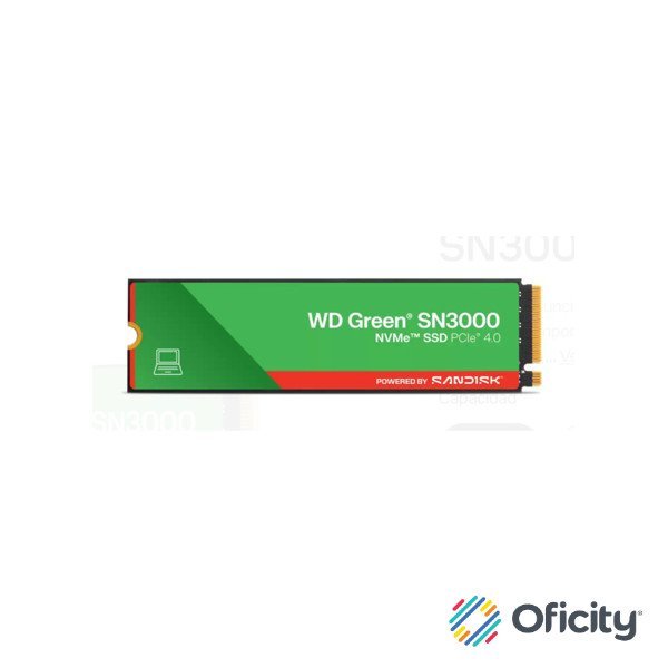 SSD interno Western Digital de 500GB Green SN3000 PCIe Gen4x4 NVMe - Lectura y Escritura