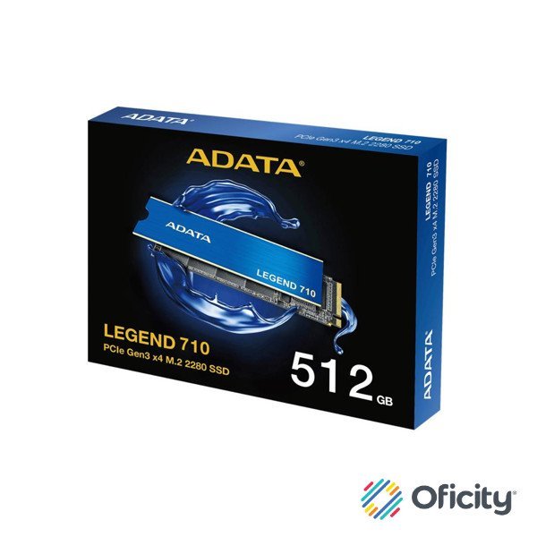 Unidad de Estado Solido SSD Adata 512GB Legend 710 NVMe M.2 1.000MB/s Escritura 2400 MB/s Lectura PCI Express 3