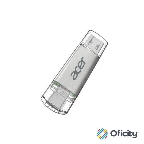 Memoria Biwin USB Acer UT300 32GB DUAL USB-A/USB-C Plata
