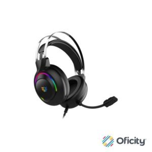 Audífonos Gamer Acteck Hesix II HS688 Alámbricos Over Ear Bocinas 50mm Mic Fijo Azender Negro