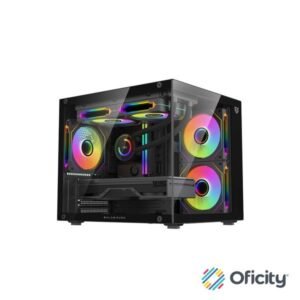 Gabinete Gamer Balam Rush Compact Mini Torre Tank Glow Plus 3700 Negro