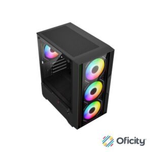 Gabinete Gamer Balam Rush Compact Mini Torre Nitrox Edge Pro Crystal 4900C Negro