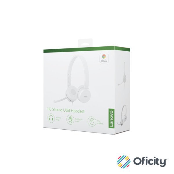 Diadema Alámbrica Lenovo 110 USB Color Nube Gris