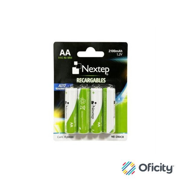 Pilas Nextep AA Recargables HR6 NiMH 1.2V C/4 Piezas