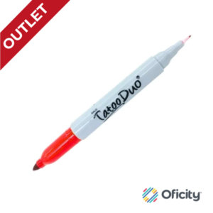 Marcador Permanente Tatoo Duo Punto Fino y Ultrafino Rojo