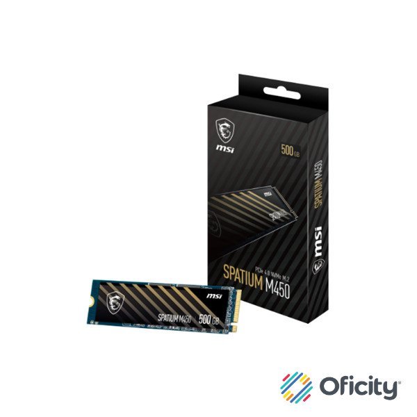 SSD MSI Interno SPATIUM M450 500gb M.2 2280 NVMe PCIe Gen4 hasta 2000 MB/s Lectura