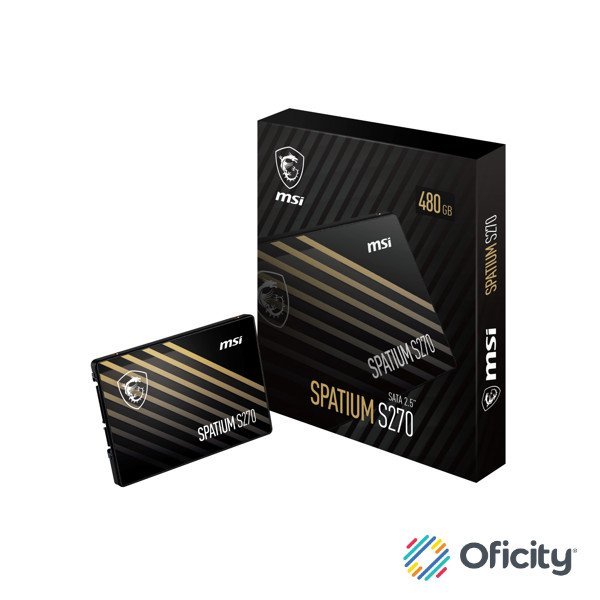 SSD MSI Interno SPATIUM S270 480GB 2.5 SATA III hasta 450 MB/s Escritura