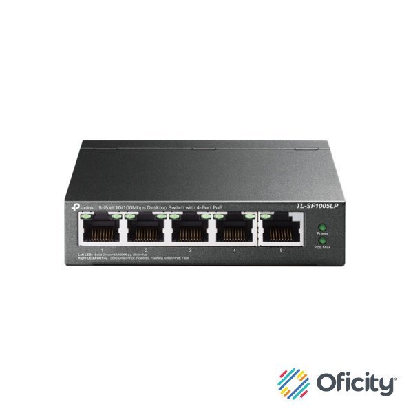 Switch TP-Link 5-Port 10/100 Mbps Desktop 4-Port PoE 4× 10/100 Mbps PoE Ports 1× 10/100 Mbps Non-PoE Port