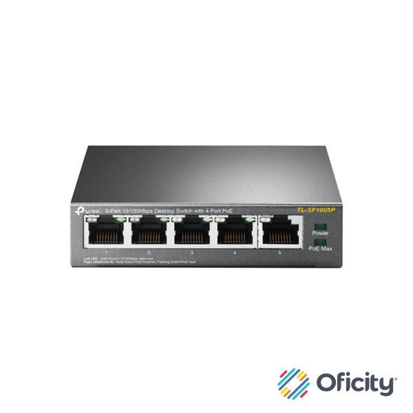 Switch TP-Link 5-Port 10/100 Mbps Desktop 4-Port PoE 4× 10/100 Mbps PoE Ports 1× 10/100 Mbps Non-PoE Port