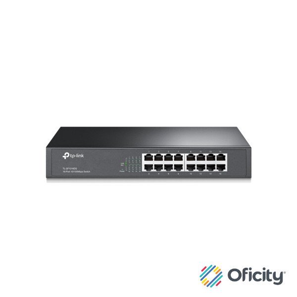 Switch TP-Link 16-Port 10/100 Mbps Switch 16× 10/100 Mbps RJ45 Ports 1U 13-inch Rack-mountable Steel Case
