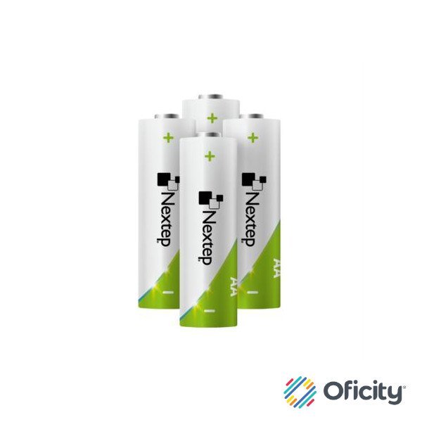 Pilas Nextep AA Recargables HR6 NiMH 1.2V C/4 Piezas 2100mAh