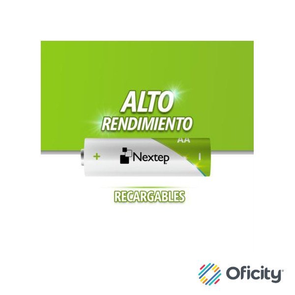 Pilas Nextep AA Recargables HR6 NiMH 1.2V C/4 Piezas 2100mAh
