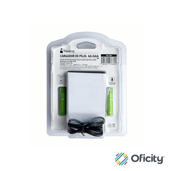Cargador de Pilas Nextep AA/AAA Incluye 2 Pilas AA