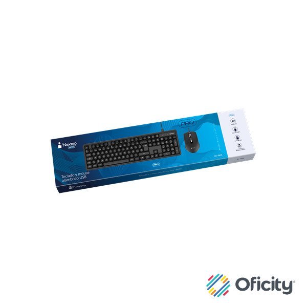 Teclado y Mouse Nextep Pro Alambrico Operacion Silenciosa USB