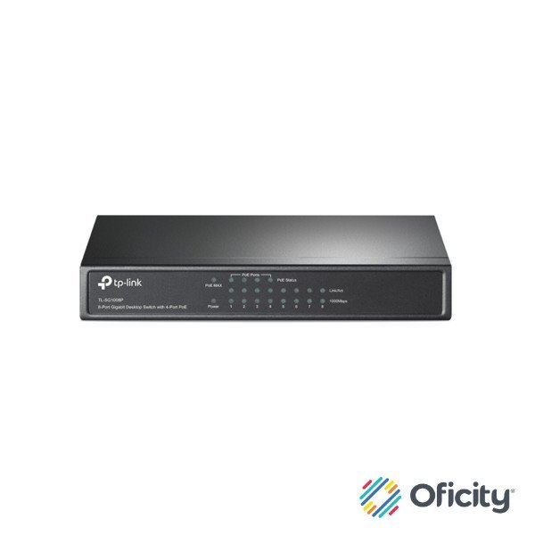 Switch TP-Link 8-Port Gigabit Desktop 4-Port PoE PORT 4× Gigabit PoE Ports 4× Gigabit Non-PoE Ports