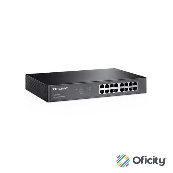SWITCH DE ESCRITORIO TP-LINK CON BASE DE SOPORTE DE 16 PUERT
