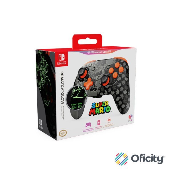 Control de Juego Turtle Beach Inalambrico Rematch Blackout Bowser para Nintendo Switch