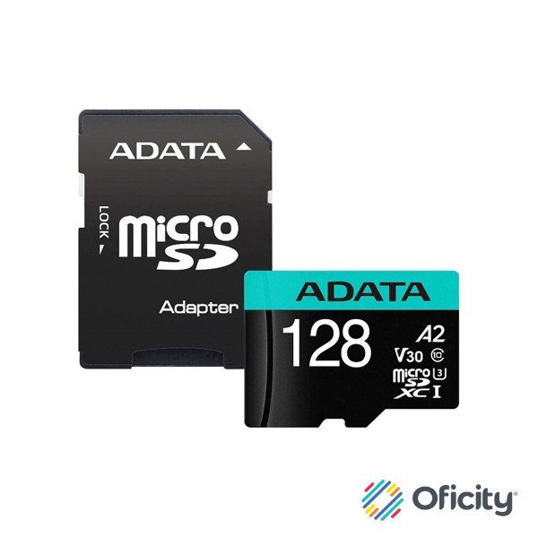 Memoria MicroSD Adata Premier Pro 128GB SDXC UHS-I U3 V30 Clase 10 A2 Con Adaptador