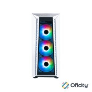 Gabinete Gamer Cooler Master MasterBox MB520 Mid Tower ATX mATX ITX Vidrio Templado 3xFan ARGB Color Blanco Sin Fuente
