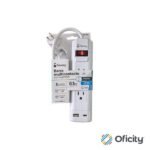 Barra Multicontacto con Supresor Nextep 3 Contactos Aterrizados Entrada USB y USBC Cable 50cm 14 AWG
