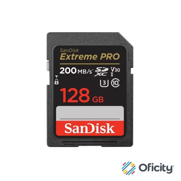 Memoria SD SanDisk Extreme Pro SDXC UHS-I 128GB 200MBs Clase 10 V30 4K