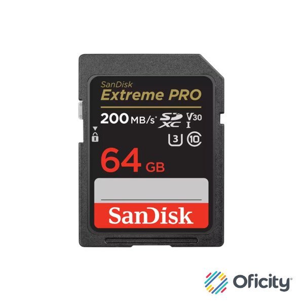 Memoria SD SanDisk Extreme Pro SDXC UHS-I 64GB 200MBs Clase 10 V30 4K