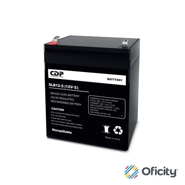 Bateria CDP SLB12-5 para Sistema UPS Sealed Lead Acid (VRLA) 12 V 5 Ah