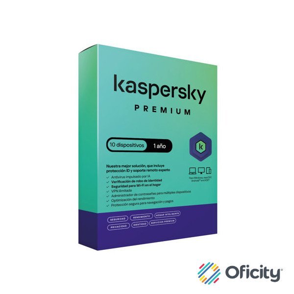 Licencia Antivirus Kaspersky Premium 1 Año 10 Dispositivos