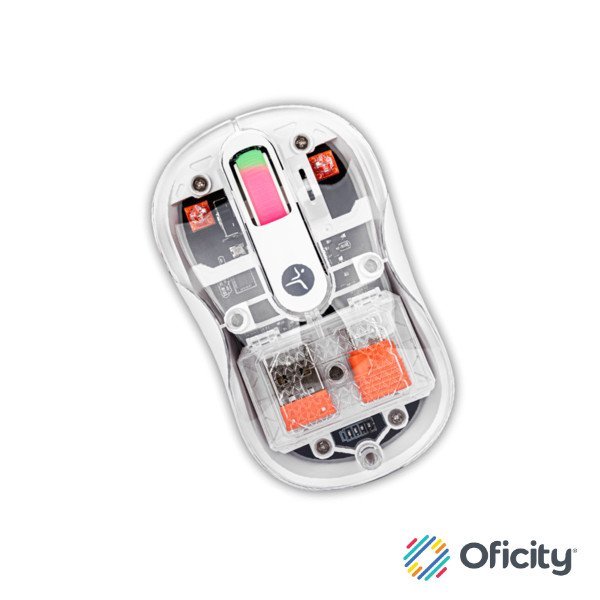 Mouse Techzone Ghost White Transparente Inalambrico Click Silencioso 1200 1600 2400 DPI USB/USB C RGB