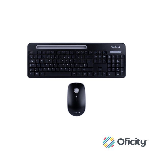 Mouse y Teclado Inalambricos Tasking Grey 800 1200 1600 DPI 4 Botones con Ranura para Smartphone