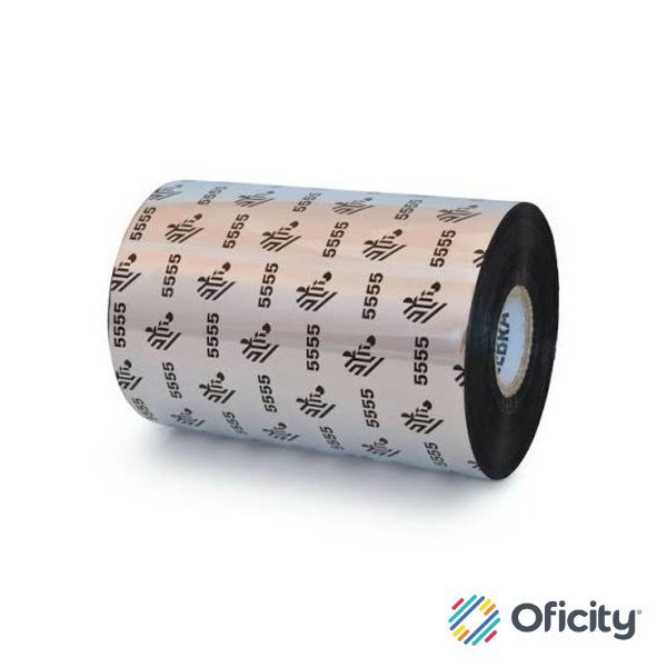 Cinta Ribbon Cera/Resina Zebra Modelo 5555 (110 mm x 450 m) Núcleo 1 Contiene 6 pzs / Caja