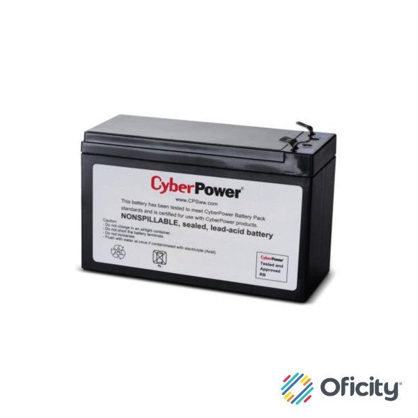 Batería Cyberpower Certificada de Reemplazo 12V/7.2AH Incluye Empaque para Transporte de Batería Usada