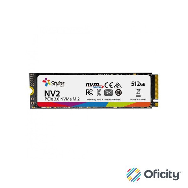 SSD Stylos NVMe 512GB M.2 2500 MB/s Escritura 3000 MB/s Lectura PCI Express 3.0