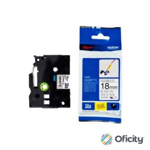 Cinta Brother TZEFX241 Negro sobre Blanco Flexible 3/4
