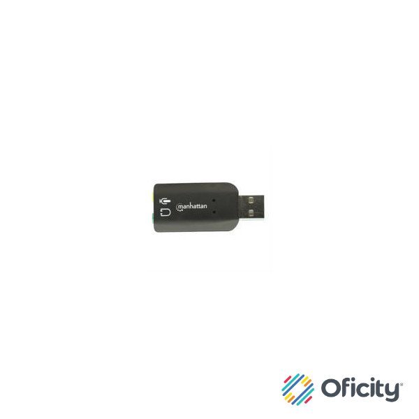 Adaptador Manhattan Sonido 5.1 Estéreo USB Alta Velocidad Color Negro