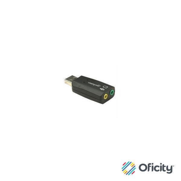 Adaptador Manhattan Sonido 5.1 Estéreo USB Alta Velocidad Color Negro