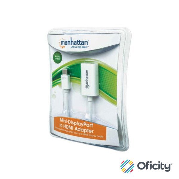 Adaptador Manhattan Mini DisplayPort a HDMI Color Blanco