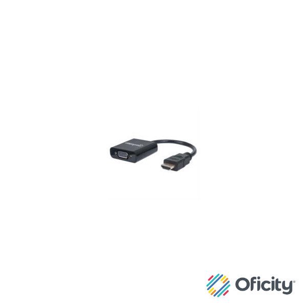 Convertidor Video Manhattan HDMI a VGA Color Negro