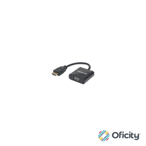 Convertidor Manhattan Video HDMI a SVGA Bolsa Color Negro